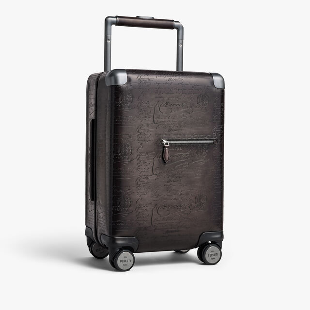 Formula 1005 Scritto Leather Rolling Suitcase, NERO GRIGIO, hi-res 4