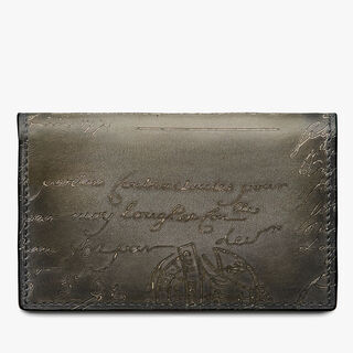 Imbuia Scritto Leather Card Holder, ELEPHANT GREY, hi-res