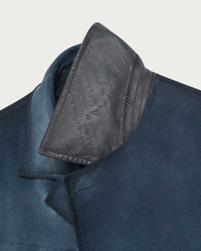 Leather Patina Travel Jacket, Dim Blue, hi-res