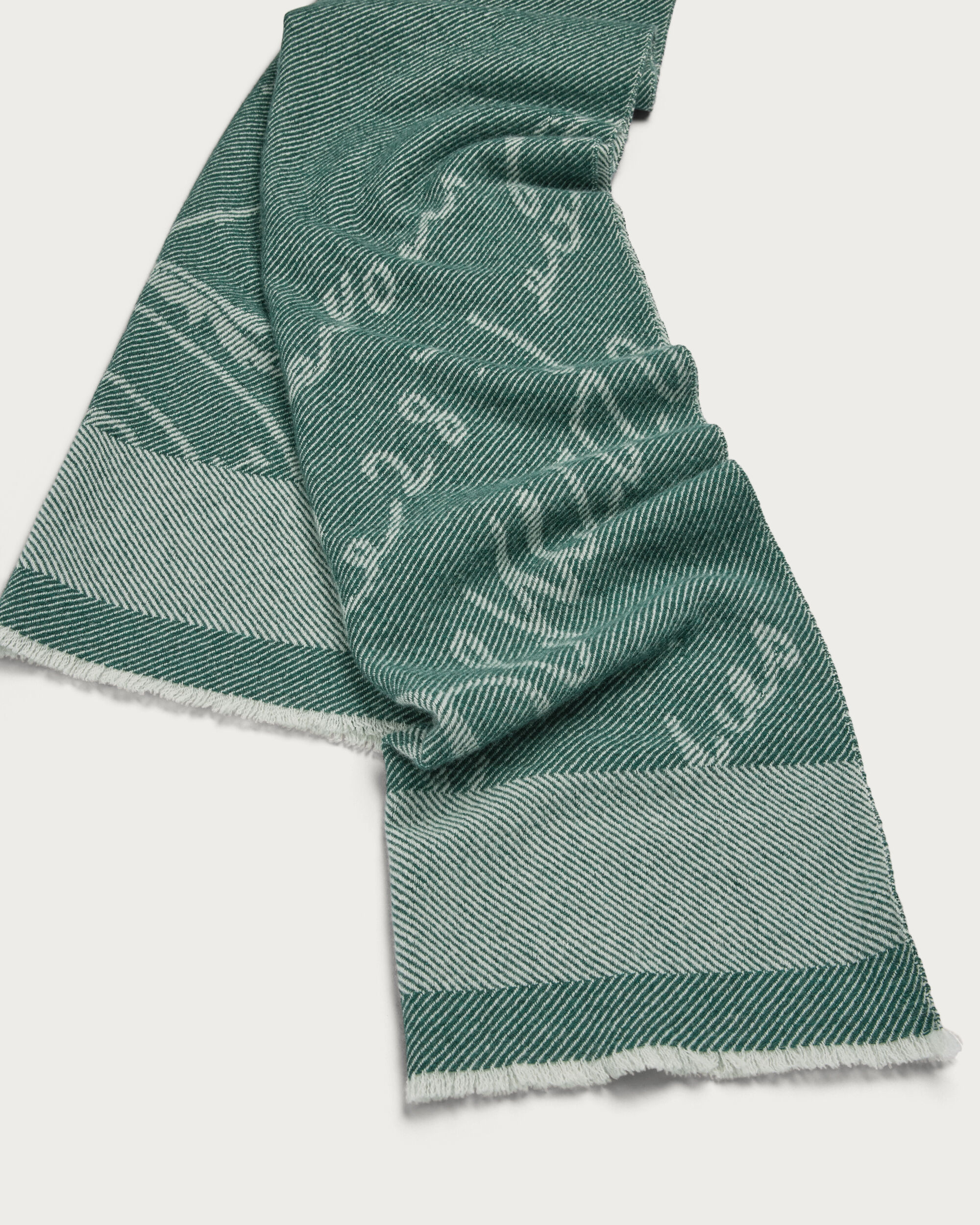 Scritto Pattern Scarf, Dark Green, hi-res