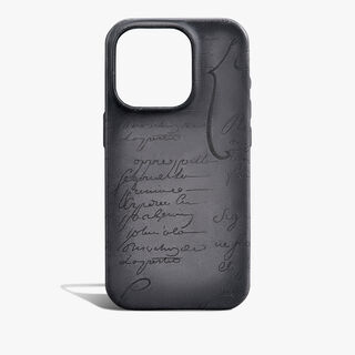 Scritto Leather iPhone 16 Pro Case, LIGHT ALUMINIO, hi-res