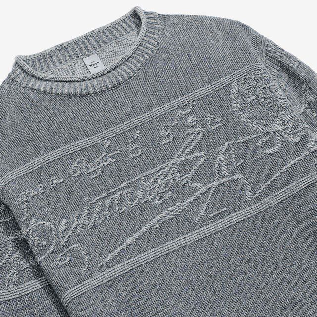Jumper With Textured  Jacquard Scritto