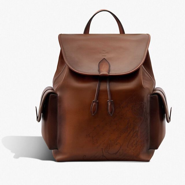 Horizon Scritto Leather Backpack, CACAO INTENSO, hi-res 1