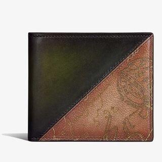 Makore Scritto Leather Compact Wallet, NERO CAVIAR + SAVANA, hi-res