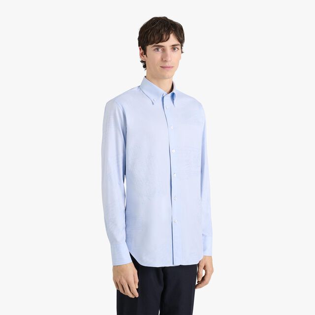 コットン スクリット ボタンダウン カラーシャツ, SKY BLUE, hi-res 2