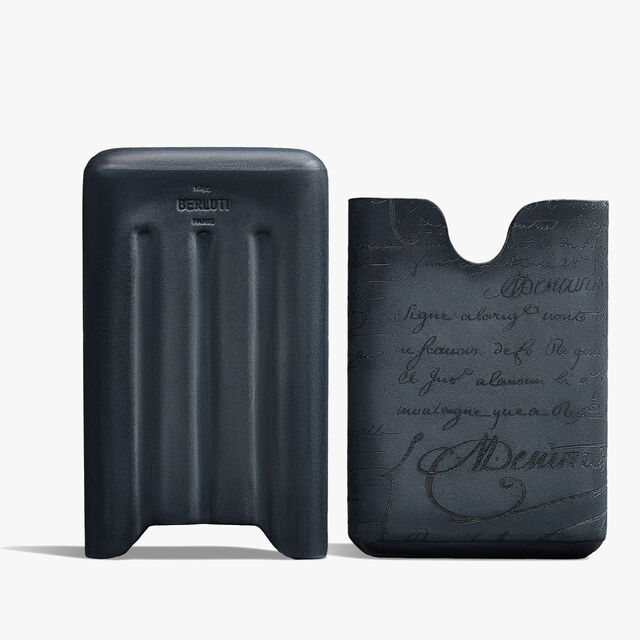 Cigar Case 4 Scritto Leather, BLU MINERALE, hi-res 3