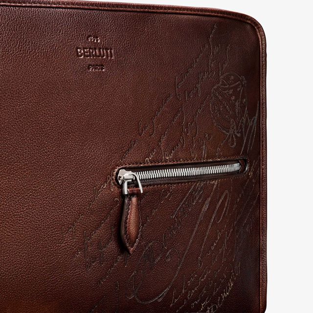 Journalier XL Scritto Leather Messenger, SOFT BROWN, hi-res 5