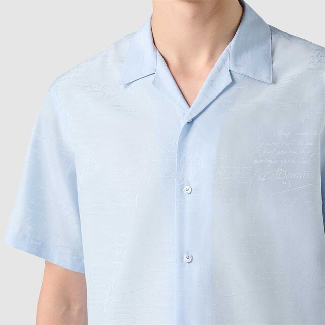 Cotton Silk Scritto Short Sleeves Shirt