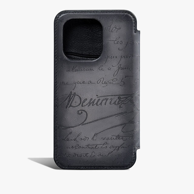 Scritto Leather iPhone 16 Pro Folio, LIGHT ALUMINIO, hi-res 2