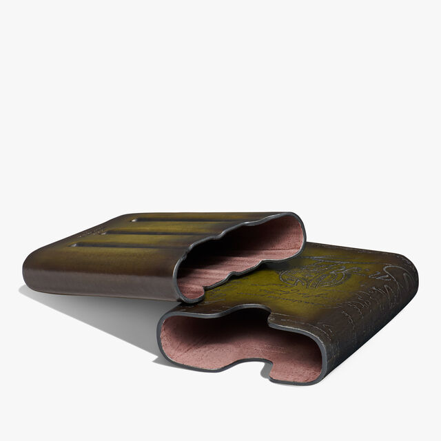 Cigar Case 4 Scritto Leather, NERO CAVIAR, hi-res 4