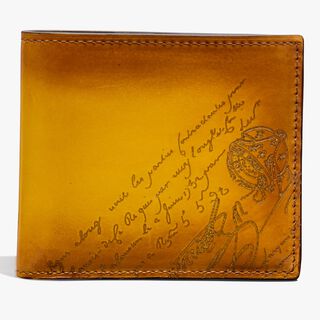 Makore Scritto Leather Wallet, MIMOSA, hi-res