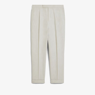 Cotton & Linen Relaxed Trousers, WHITE CANVAS, hi-res