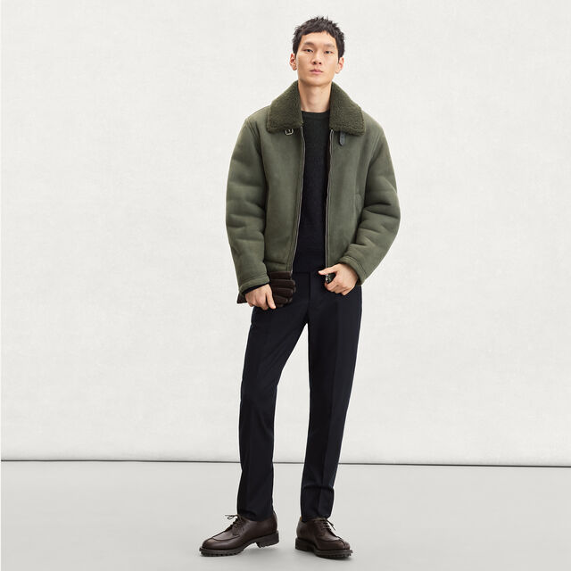 Shearling Blouson, FOREST GREEN, hi-res 4