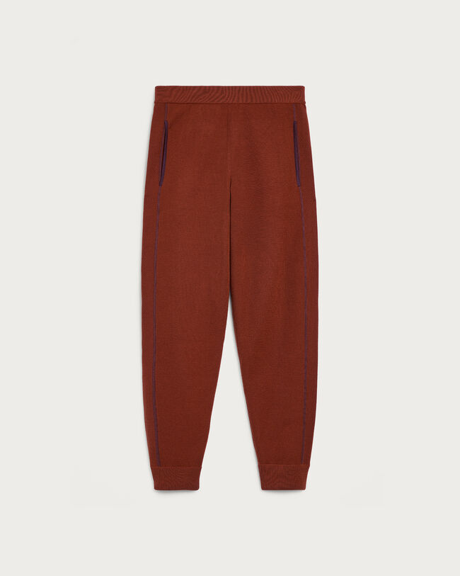 Shadow Jogpants with Leather Detail, Rust, hi-res