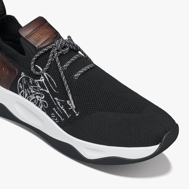 Shadow Knit And Leather Sneaker, BLACK, hi-res 6
