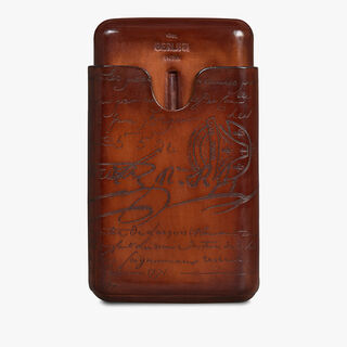 Cigar Case 4 Scritto Leather, CACAO INTENSO, hi-res