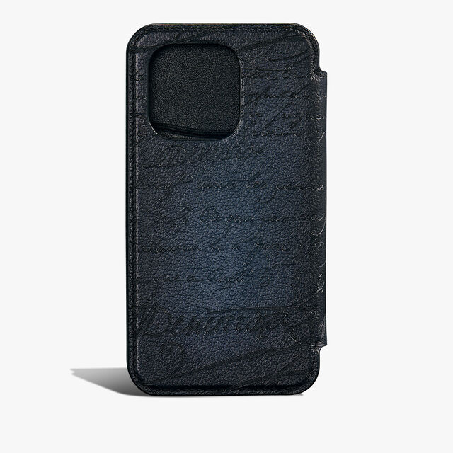 Scritto Leather iPhone 16 Pro Folio, INDIGO DENIM, hi-res 2