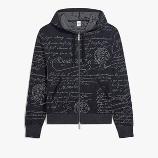Classic Scritto Zip-Up Hoodie, NAVY/ GREY SCRITTO, hi-res