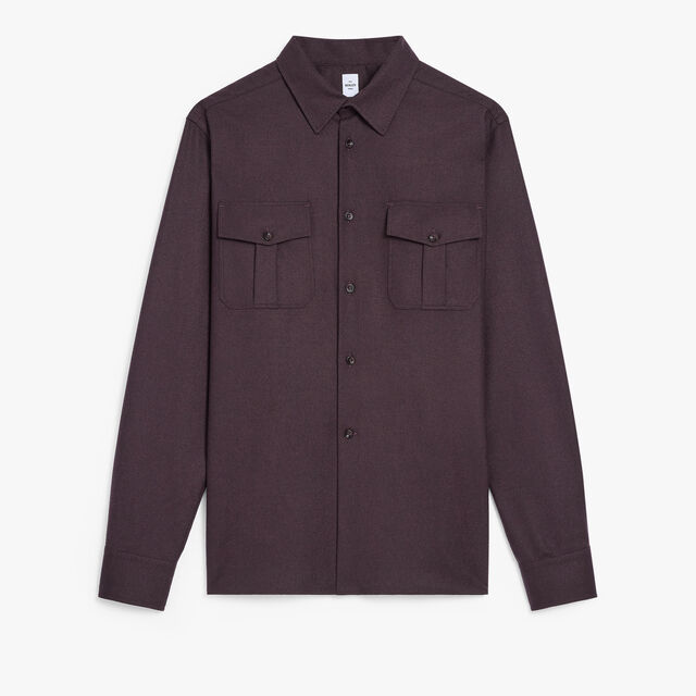 Wool Military Shirt, NERO BORDO, hi-res 1
