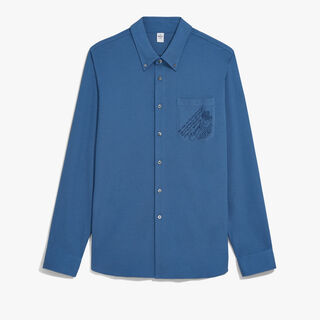 Pique Pocket Scritto Shirt, HELVETIA BLUE, hi-res