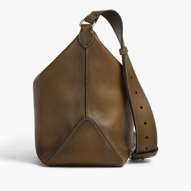 Toujours Soft Zipped Hobo In Leather, DARK KAKI, hi-res 4