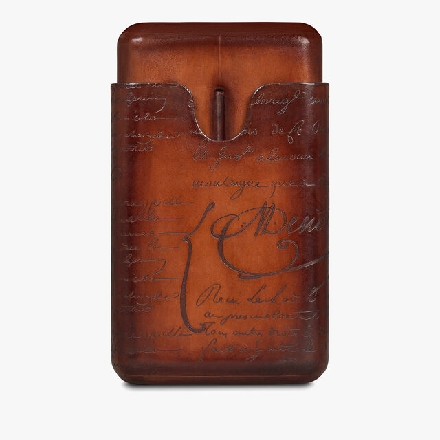 Cigar Case 4 Scritto Leather, CACAO INTENSO, hi-res 2