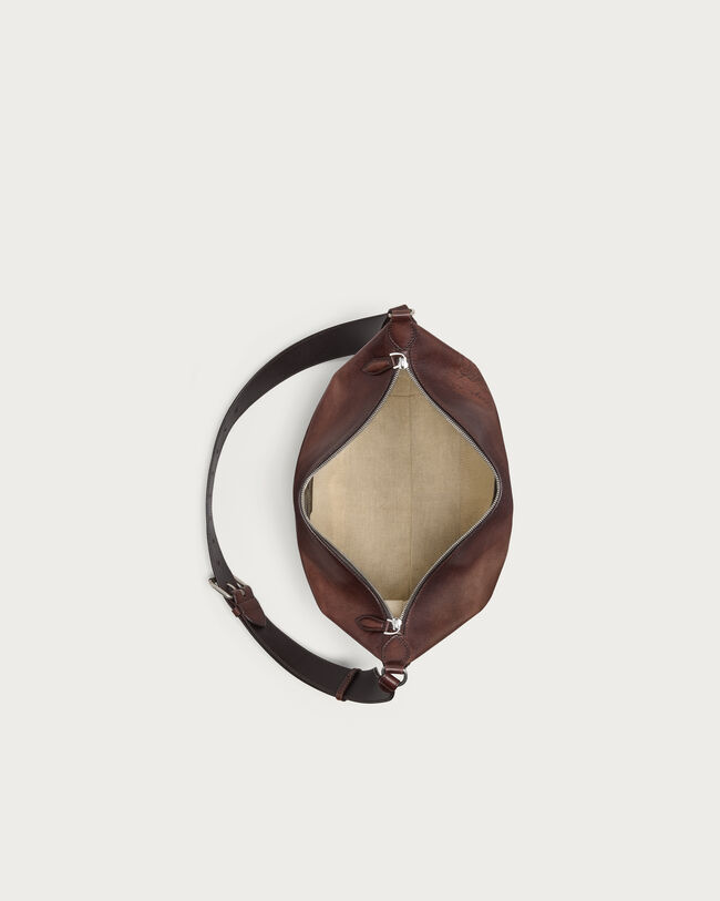 Toujours Soft Zipped Hobo Messenger, Soft Brown, hi-res