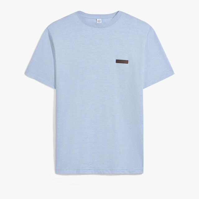 皮革标签T恤衫, SKY BLUE, hi-res 1