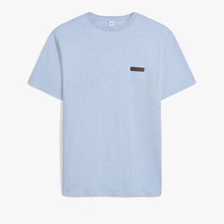 T-Shirt Avec Détail En Cuir, SKY BLUE, hi-res