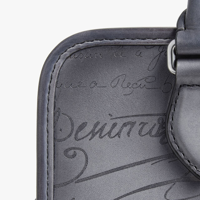 Un Jour Gulliver Scritto Leather Messenger, LIGHT ALUMINIO, hi-res 6