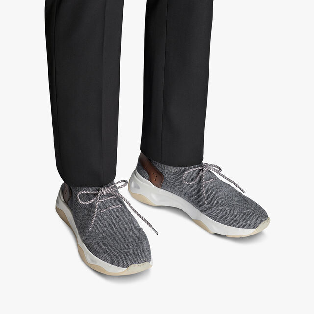 Shadow羊绒与皮革运动鞋, GREY, hi-res 7