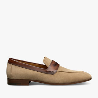 Lorenzo Scritto Suede Leather Loafer, SAND, hi-res