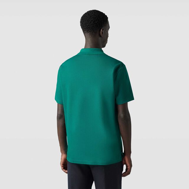 Classic Pique Leather Tab Polo, LEISURE VALLEY GREEN, hi-res 3