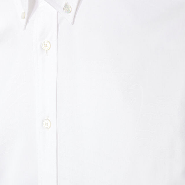 Cotton Scritto Alessandro Buttondown Shirt, BLANC OPTIQUE, hi-res 6