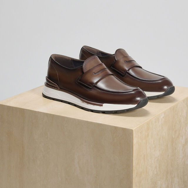 Fast Track Venezia Calf Leather Sneaker, MARRONE INTENSO, hi-res 3