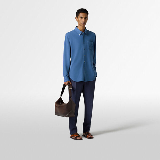 Pique Pocket Scritto Shirt, HELVETIA BLUE, hi-res 3