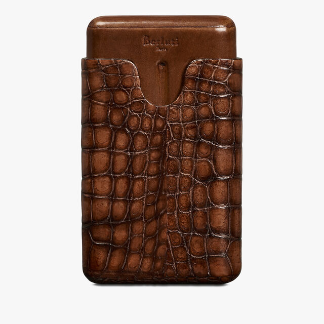 Alligator Leather Four-Cigar Case, MOGANO, hi-res 4