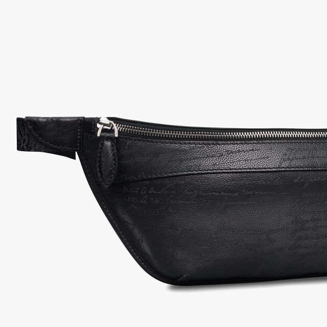 Rider Scritto Leather Belt Bag, NERO GRIGIO, hi-res 4