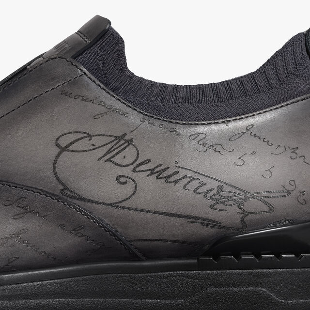 Fast Track Scritto Leather And Knit Slip-On Sneaker, GRAPHITE MOSS, hi-res 7