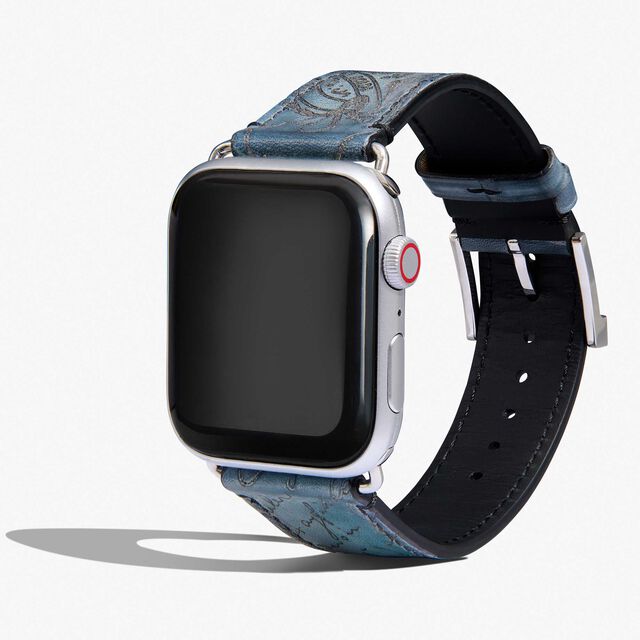 Apple Watch Bracelet Scritto Leather, STONE DENIM, hi-res 3