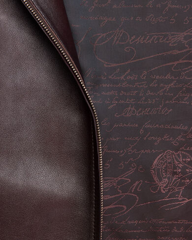 Leather Patina Un Jour Hooded Blouson, Fondant, hi-res