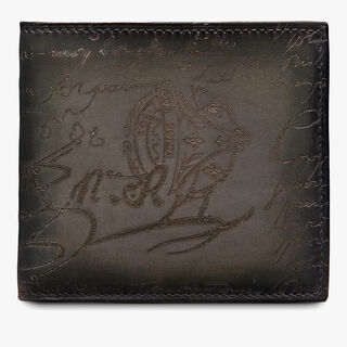 Makore Scritto图纹皮革钱包, ELEPHANT GREY, hi-res