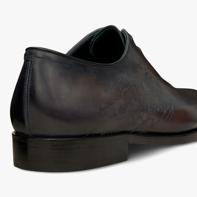 Alessandro Démesure Scritto Leather Oxford, CHARCOAL BROWN, hi-res 5