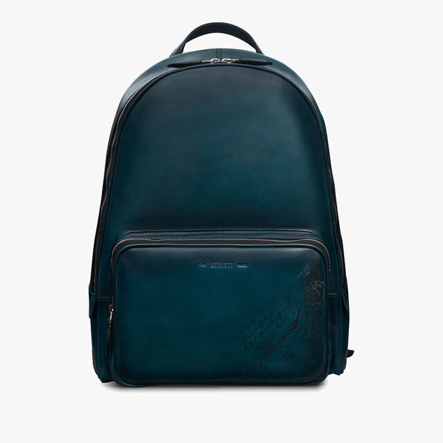 Time Off Scritto Leather Backpack, STEEL BLUE, hi-res 1