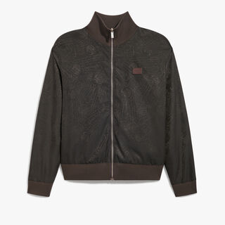 Reversible Wool & Scritto Nylon Tracksuit Blouson, EARTH BROWN, hi-res