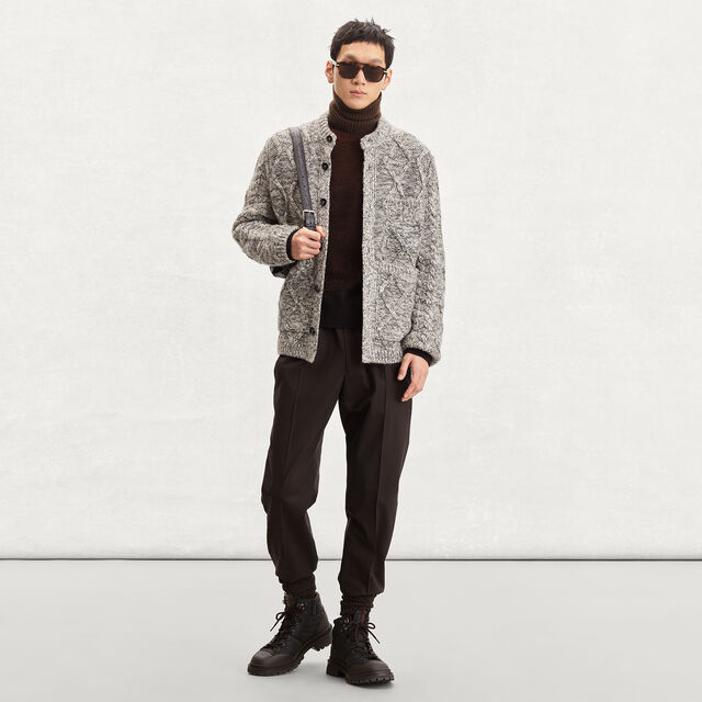 Marl Cables Cardigan, ECRU / NOIR, hi-res 2
