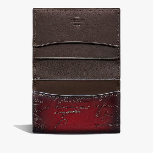 Imbuia Gradiant Scritto Leather Card Holder, ST EMILION + CACAO INTENSO, hi-res 3