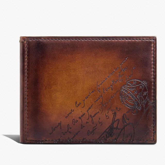 Figure Coin Scritto Leather Wallet, CACAO INTENSO, hi-res 1