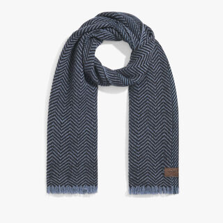 Cashmere Scarf with Braided Leather Cashmere Scarf with Braided Leather