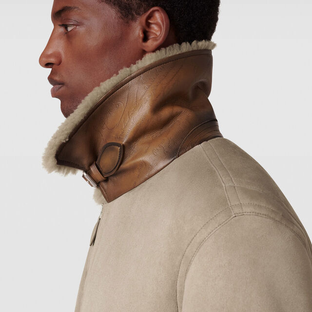 Shearling Blouson, GRAY BEIGE, hi-res 5
